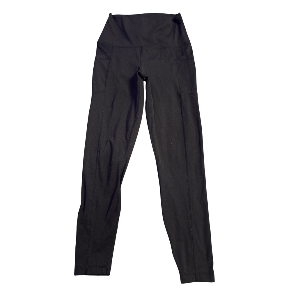 YogaLicious Lux Womens Black High Rise Pocket Leggings Size S